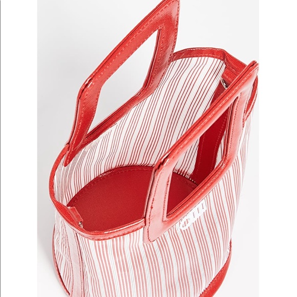 Solid & Striped The Pookie Bag Mini Tote Bag Red Mesh - Picture 9 of 15